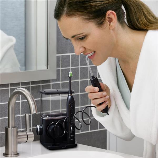 Using Black Complete Care 9.0 Water Flosser Toothbrush