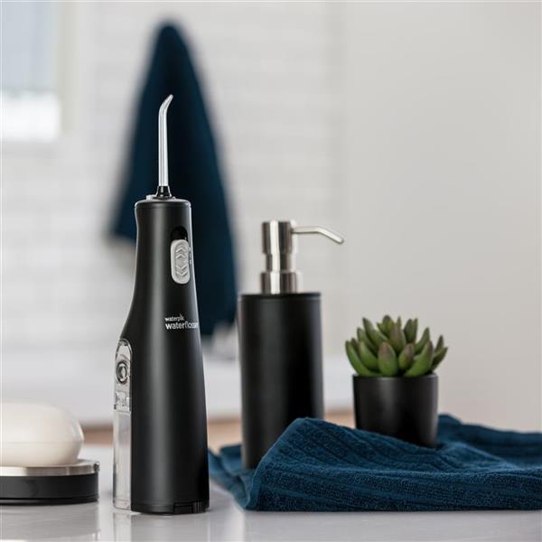 Black Cordless Express Water Flosser WF-02 In Bathroom