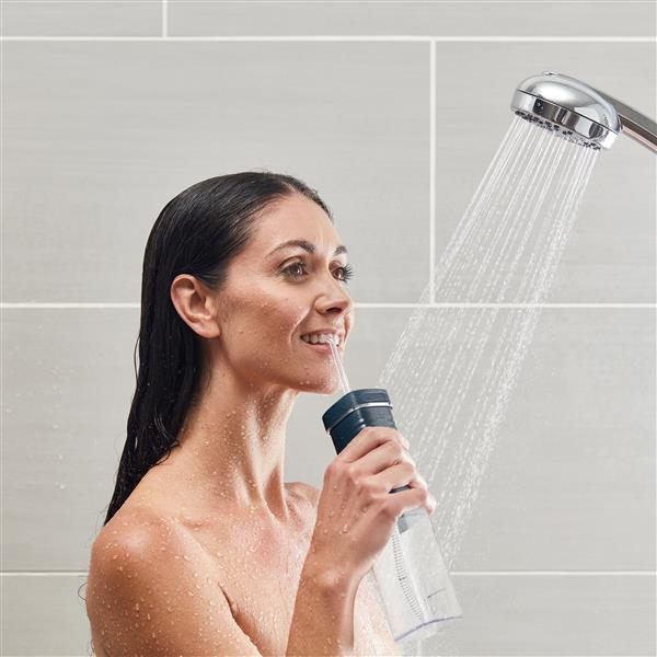 Using the Cordless Slide Professional Water Flosser WF-17 Blue in the Shower